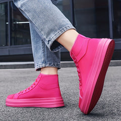 High-Top Canvas Shoes Men's Sneakers Lace-Up Flats