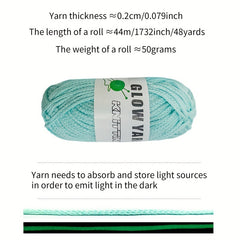 Luminous Knitting Crochet Yarn 100 Polyester For Crocheting And Knitting