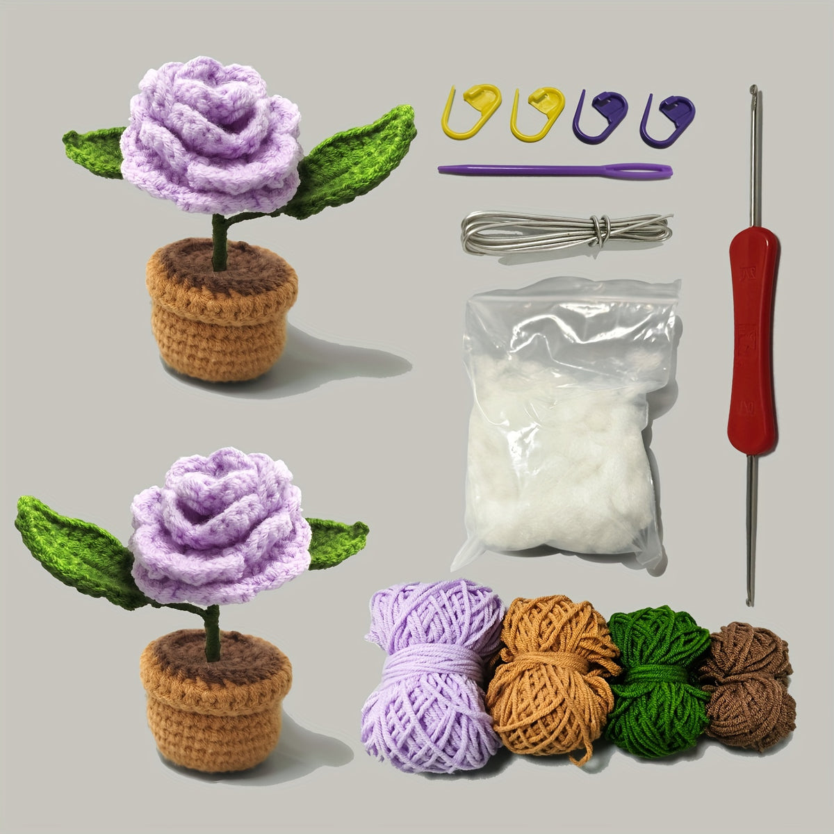 Camellia Crochet Kit For Beginner Step by Step Crochet Tutorial