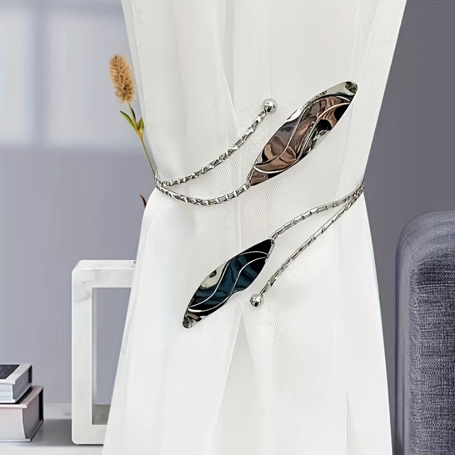 Leaf Metal Pattern Curtain Tieback for Home Bathroom