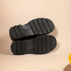 Round Toe Slip On Platform Loafers for Women