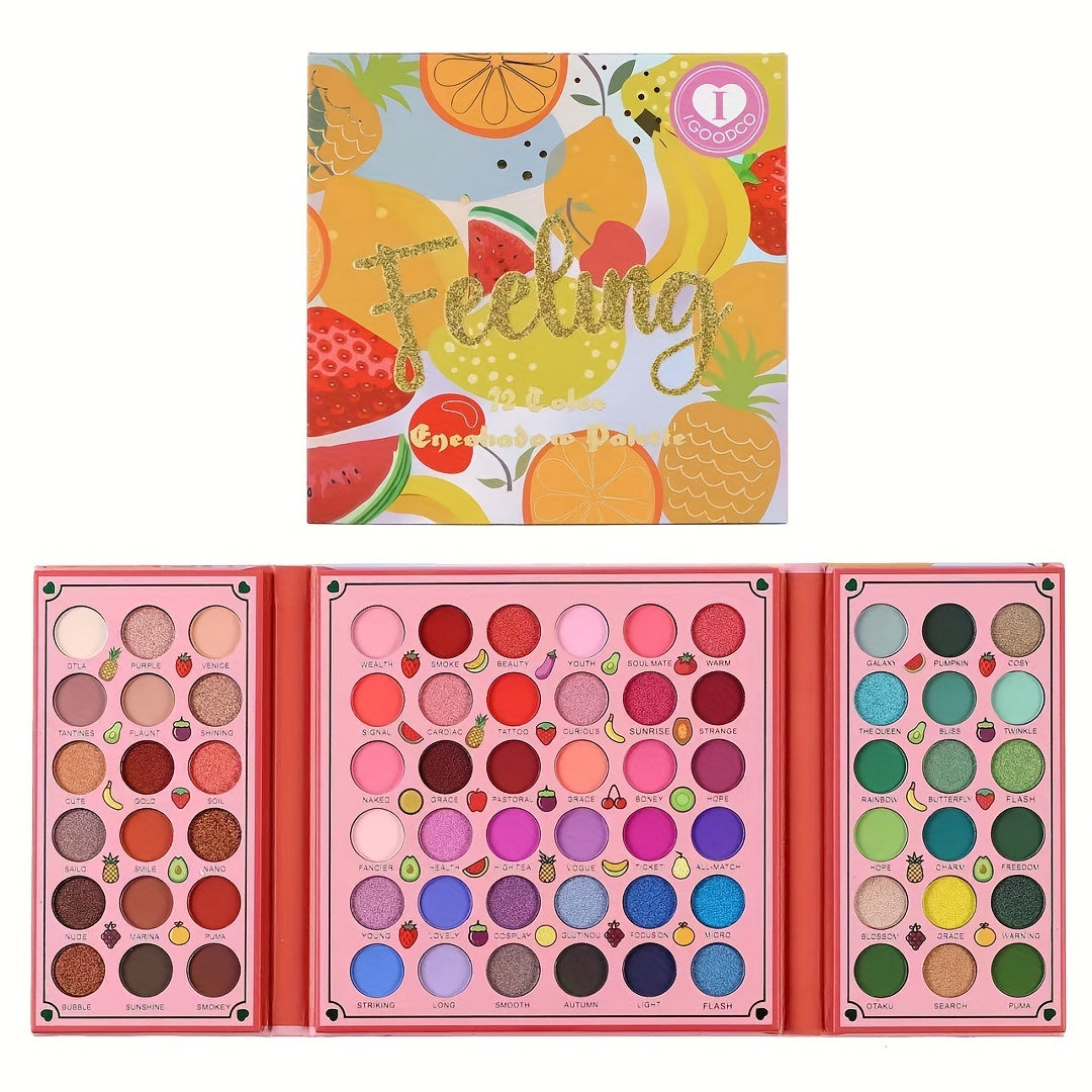 72 Colors Fruit Pattern Eyeshadow Palette Matte Pearly Sequin Makeup Palette