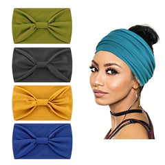Solid Elastic Sports Hair Band Yoga Sweatband Knotted Headband Hair Accessories