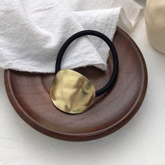 Metal Geometric Golden Hair Elastics Ties Woven Stretchy Rubber Bands