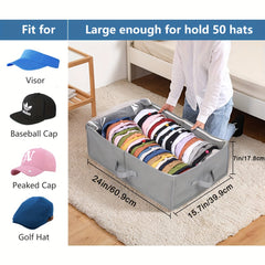 Baseball Cap Storage Box Large Capacity Holder for 50 Hats