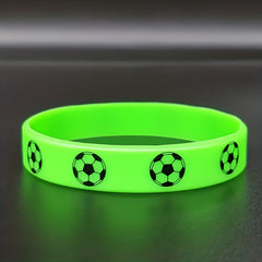 4 Pcs Soccer Motivational Rubber Wristbands - Multicolored Soccer Party
