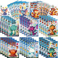 1000 Dinosaur & Dragon DIY Stickers for Scrapbooking Party Decorations
