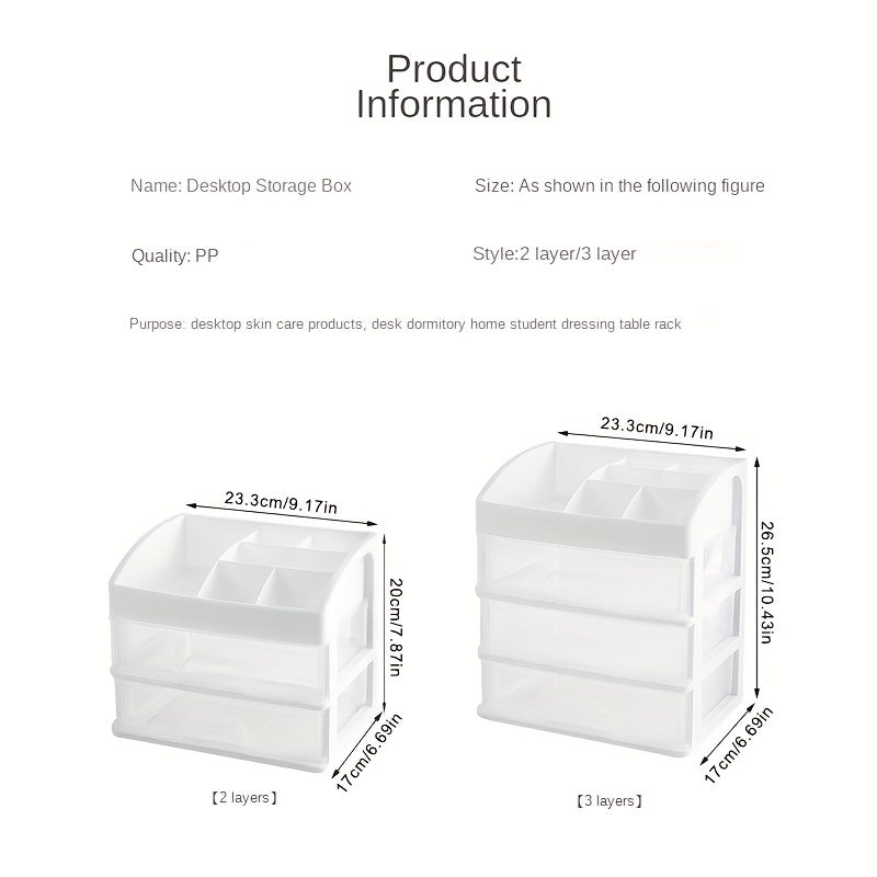 Transparent Cosmetic Storage Box Drawer Lipstick Organizer