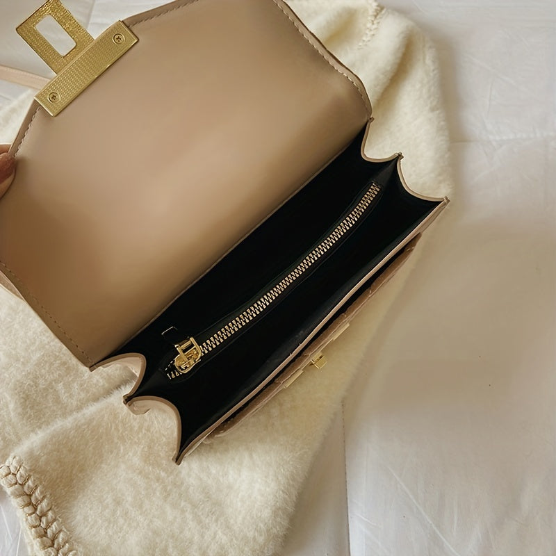 Minimalist Square Shoulder Bag Classic Flap Satchel Bag
