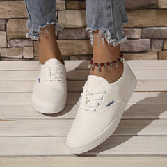 Women's Canvas Sneakers Lace Up Low Top Walking Shoes