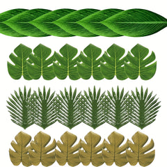 10pcs Polyester Placemats Artificial Palm Leaves Hawaiian Tropical Table Mats
