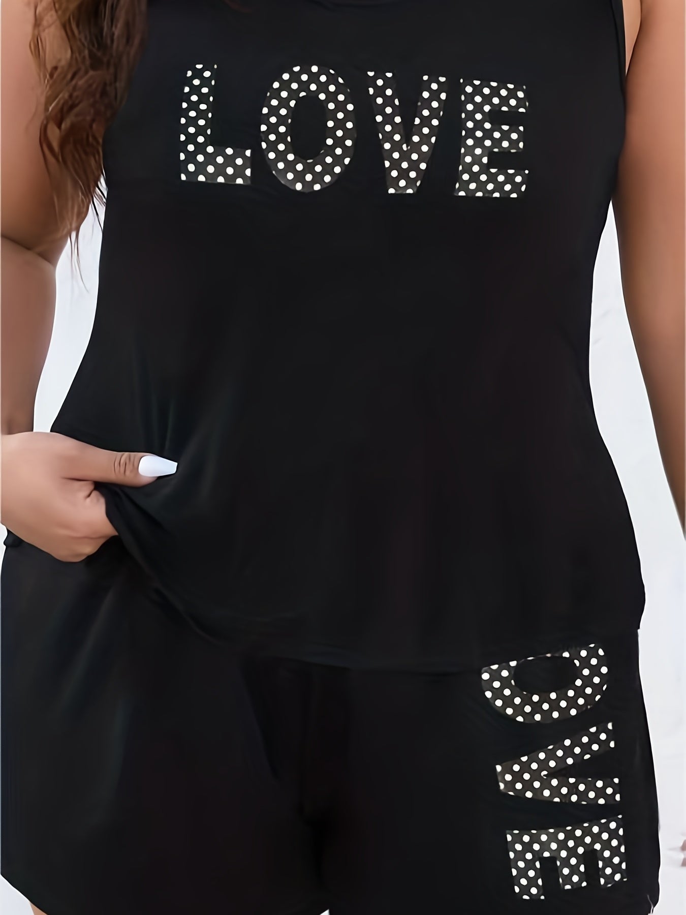  Polka Dot Tank Top & Shorts Pajama Set