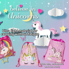 Unicorn Pattern Drawstrings Backpack for Kids