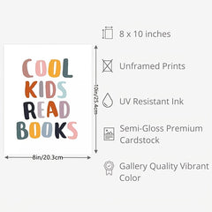 Classroom Students Read Books Wall Decor - Perfect Gift for Book