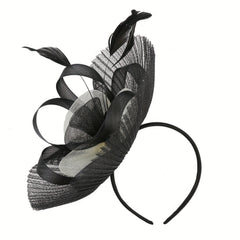 Pleated Mesh Flower Fascinator Hat With Veil Headwear 20s Hat