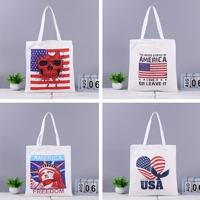 Flag Pattern Canvas Shoulder Bag
