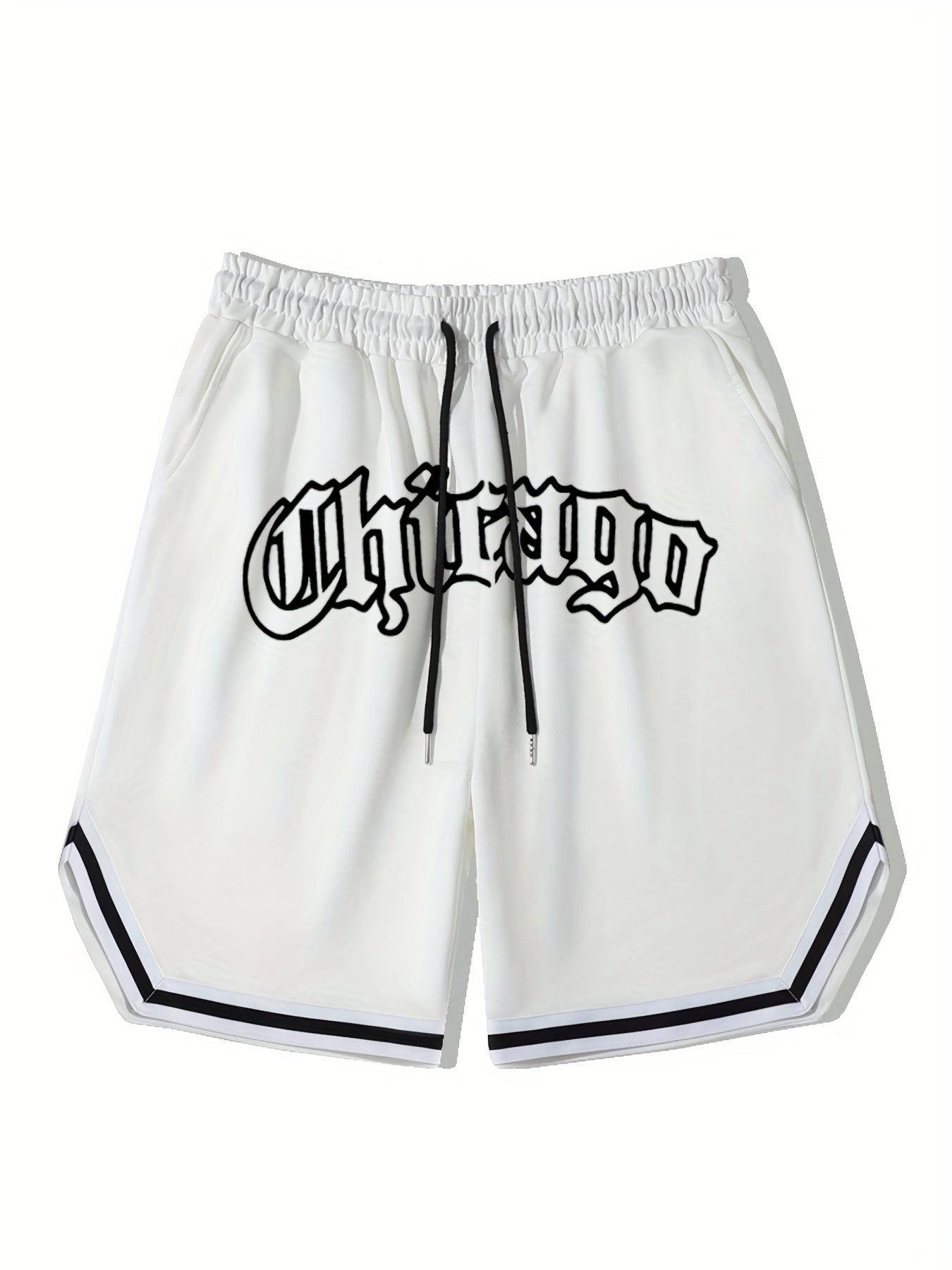 Men's Chicago Graphic Drawstring Stretchy Short Pants