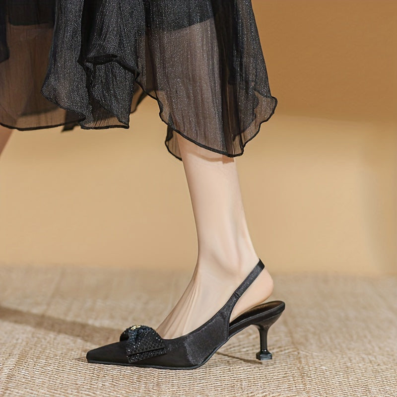 Women's Bowknot Slingback Pumps Stiletto Heels