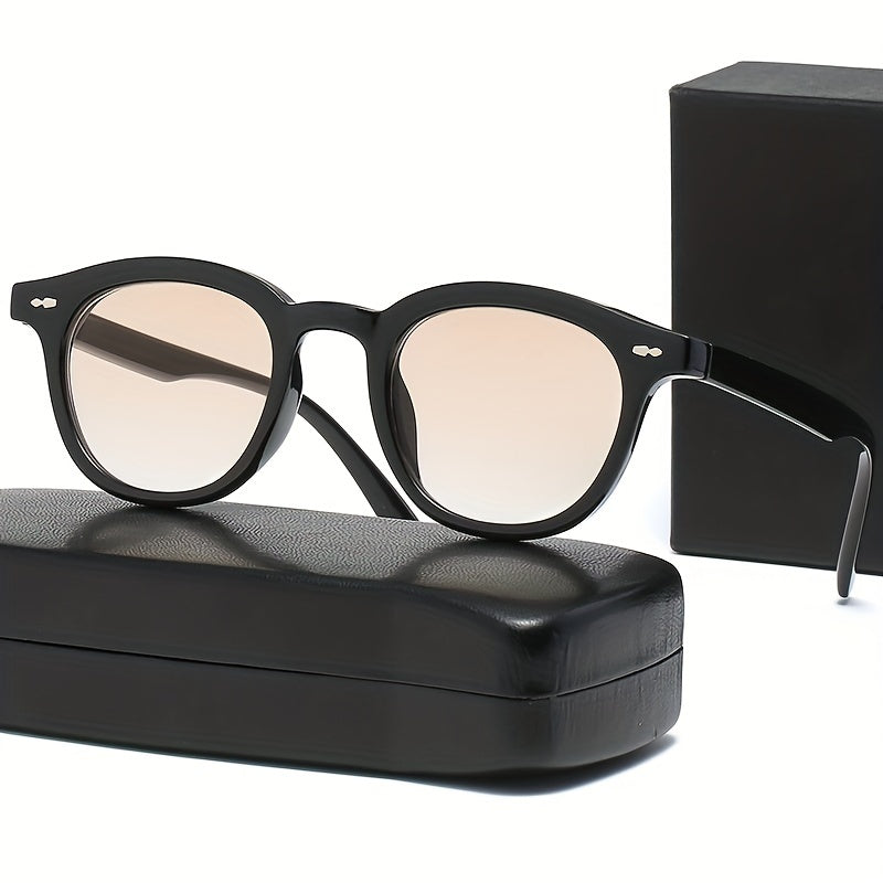Round Sunglasses Rivet Decor Anti Glare UV400