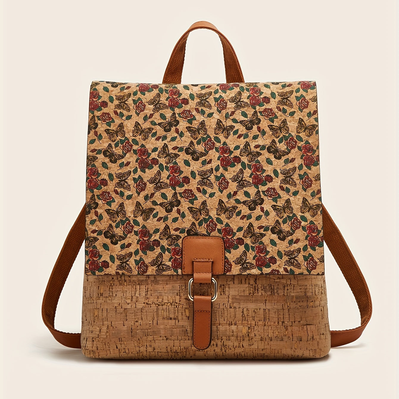 Vintage Flower Pattern Outdoor Backpack, Large Capacity