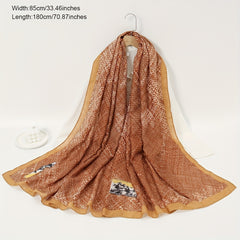 Orange Geometric Print Scarf Gradient Shawl Windproof Warm Wraps Travel Scarves