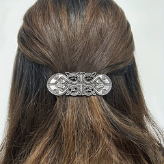 Vintage Silvery Hair Clip Viking Style Barrette Back Head Hair Clip