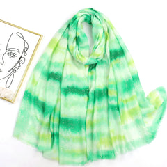 Tie Dye Scarf Block Frayed Edge Shawl Windproof Head Wrap