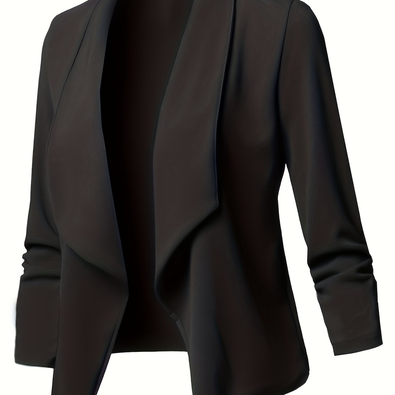  Solid Long Sleeve Lapel Collar Blazer
