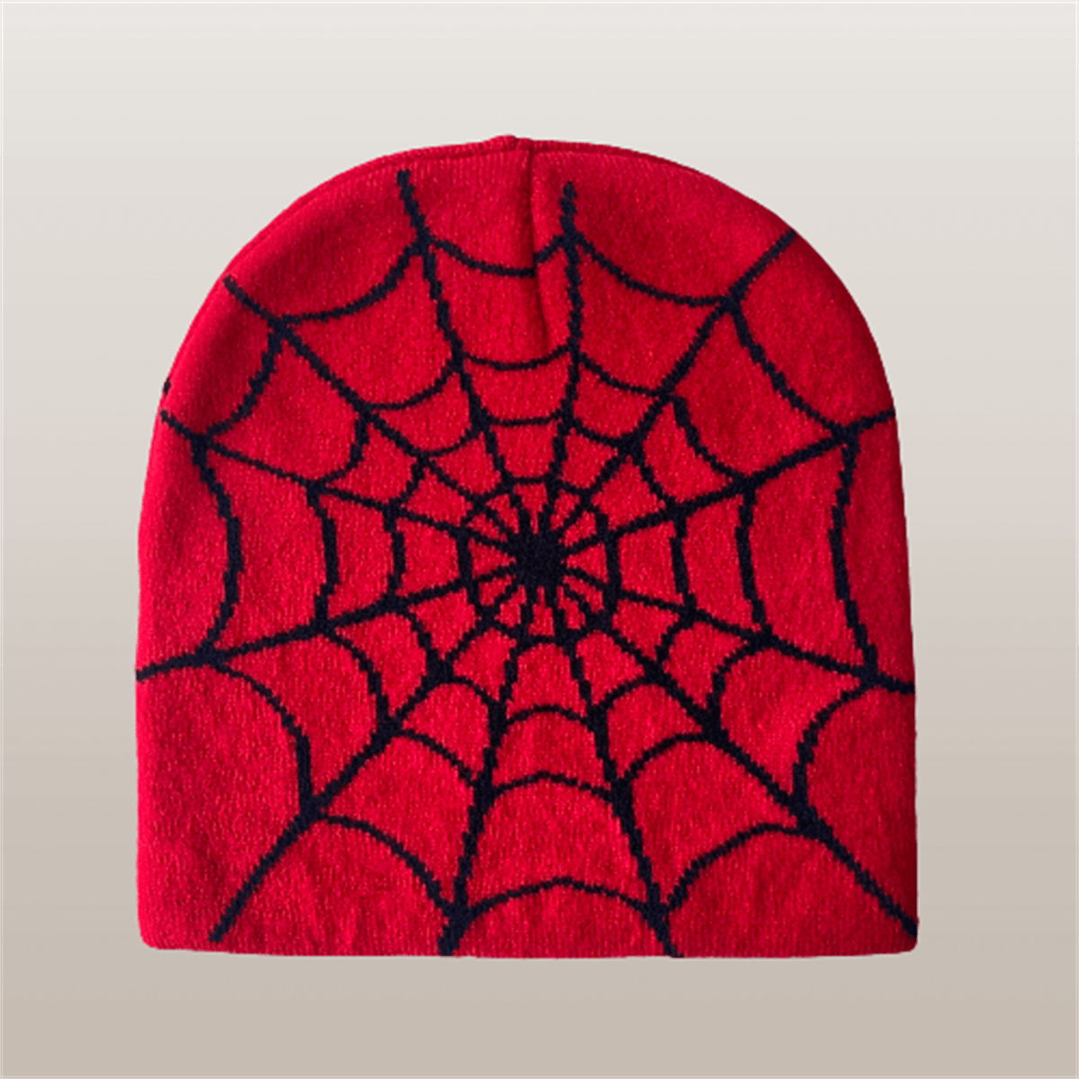 Y2K Gothic Spider Web Jacquard Skull Cap Unisex Warm Knit Hat