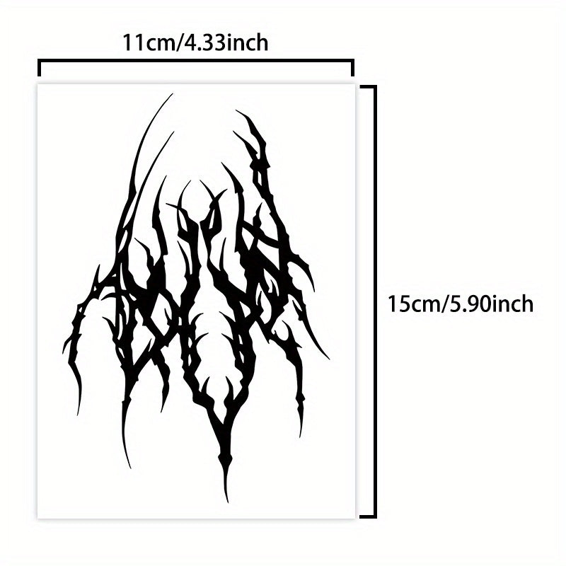 Dark Gothic Waterproof Temporary Tattoo Stickers for Arms Legs & Palms