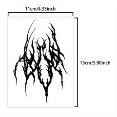 Dark Gothic Waterproof Temporary Tattoo Stickers for Arms Legs & Palms