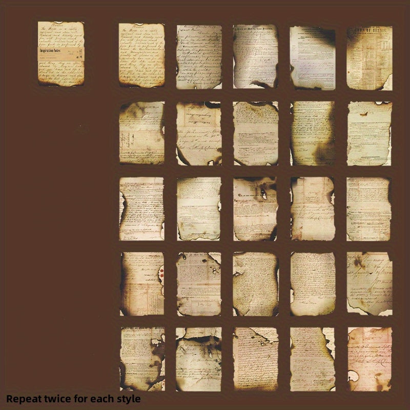 50pcs Burnt Special Paper Inspiration Notes Pocket Stickers