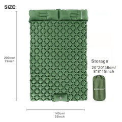 KORAMAN Inflatable Camping Sleeping Mat & Pillow for 2 People