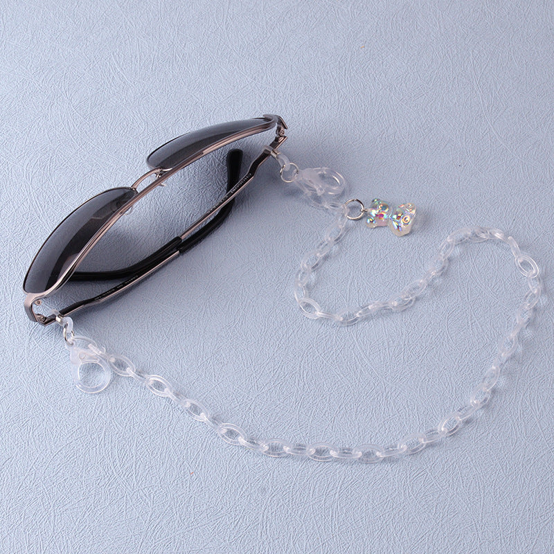 Adjustable Glasses Cord Acrylic Chain Bear Charm Anti Slip Accessory