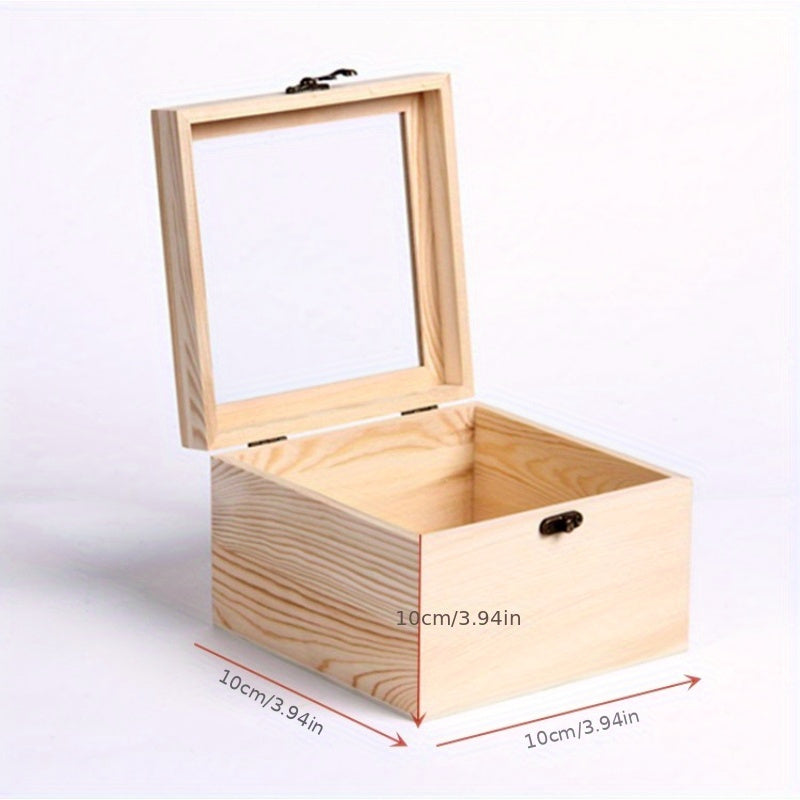 Wooden Box with Transparent Cover for Wedding, Birthday or Candy Packaging