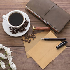 Brown Thank You Card Envelope A6 V-shaped Flip