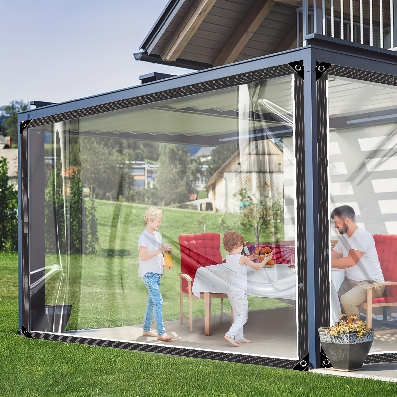 Waterproof PVC Tarp 100 G/M with Eyelets for Gazebo