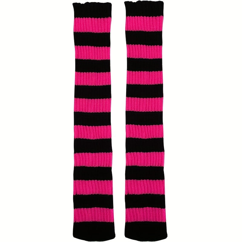 2 Pairs Rib Knit Leg Warmers Lolita Knee High Socks All-match Women's Stockings