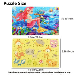 Wooden Cartoon Puzzle With Iron Box Kids Early Education Toy
