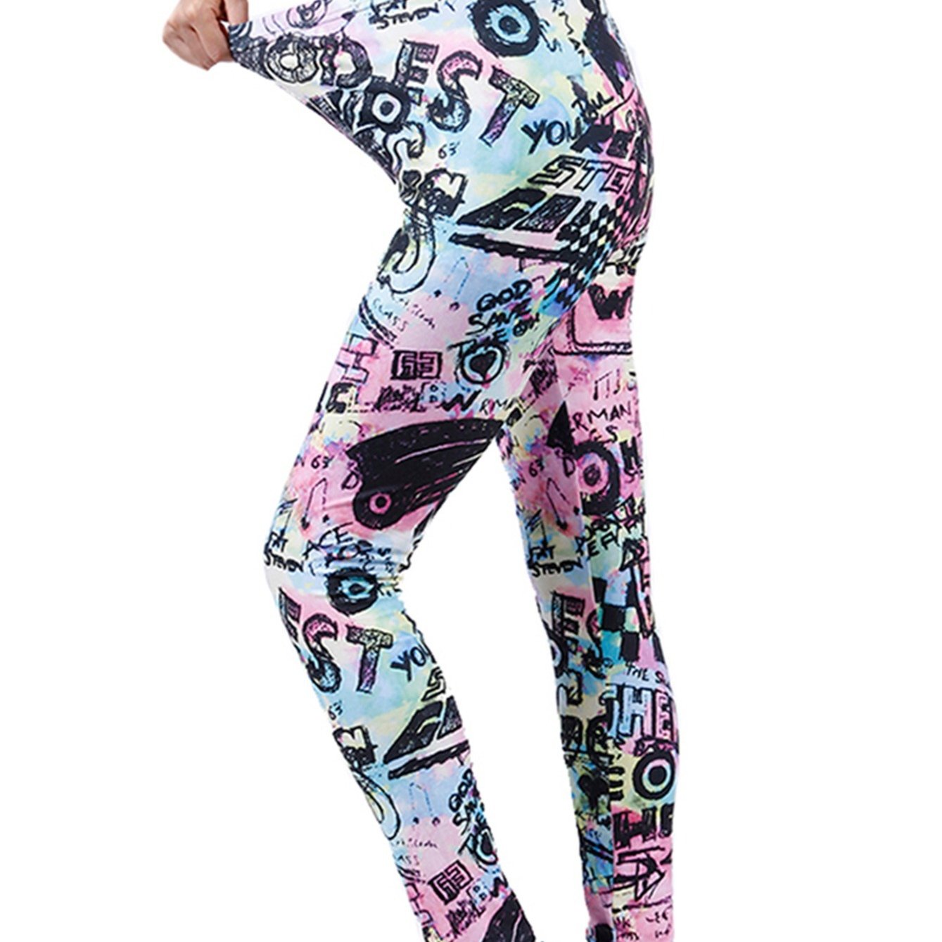 Women's Multicolor Figure Print Cropped Pants