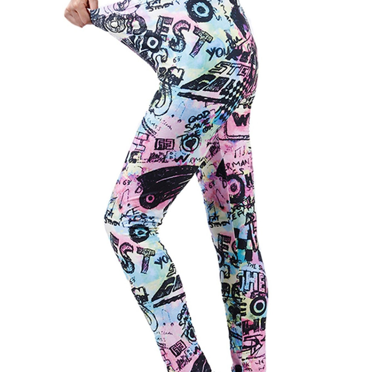 Women's Multicolor Figure Print Cropped Pants