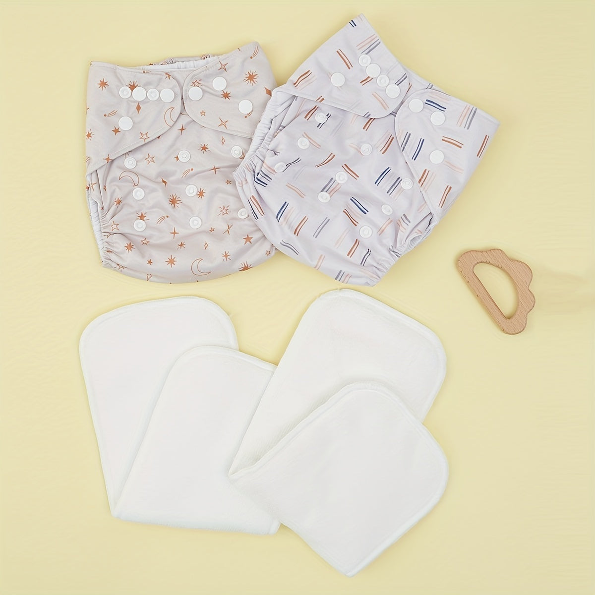 Fashionable Baby Cloth Diaper 2pcs Set Waterproof & Reusable