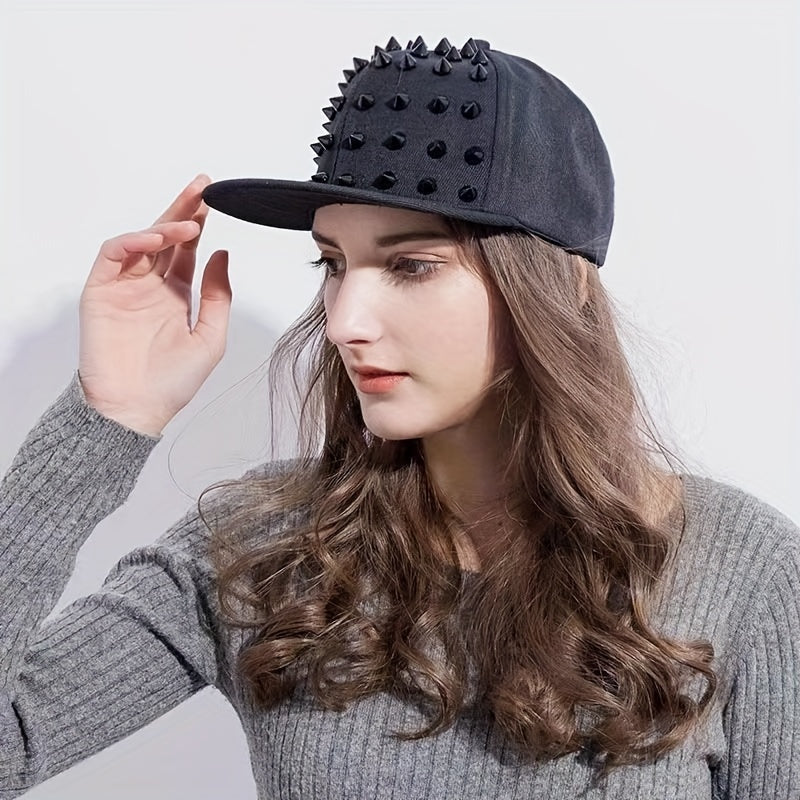 Hip Hop Rivet Snapback Hat Unisex Punk Baseball Cap Sunshade Couple Dad Hats