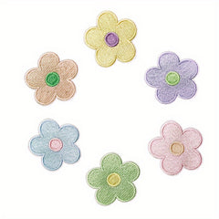6pcs Flower Embroidered Patches Men Sew On Repair Patch DIY Crafts Clothing