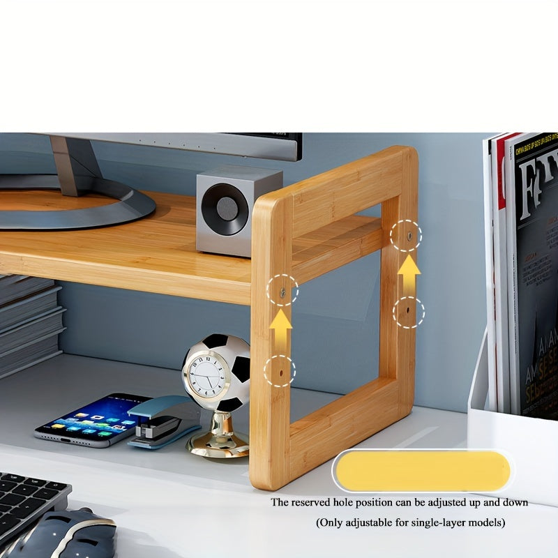 Nanzhu Wood Desktop Display Storage Shelf for Office