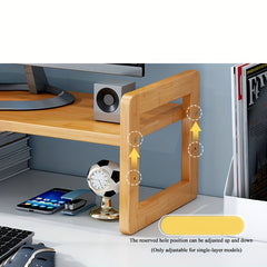 Nanzhu Wood Desktop Display Storage Shelf for Office