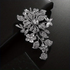 Men's Rhinestone Flower Brooch Wedding Party Dress Pin