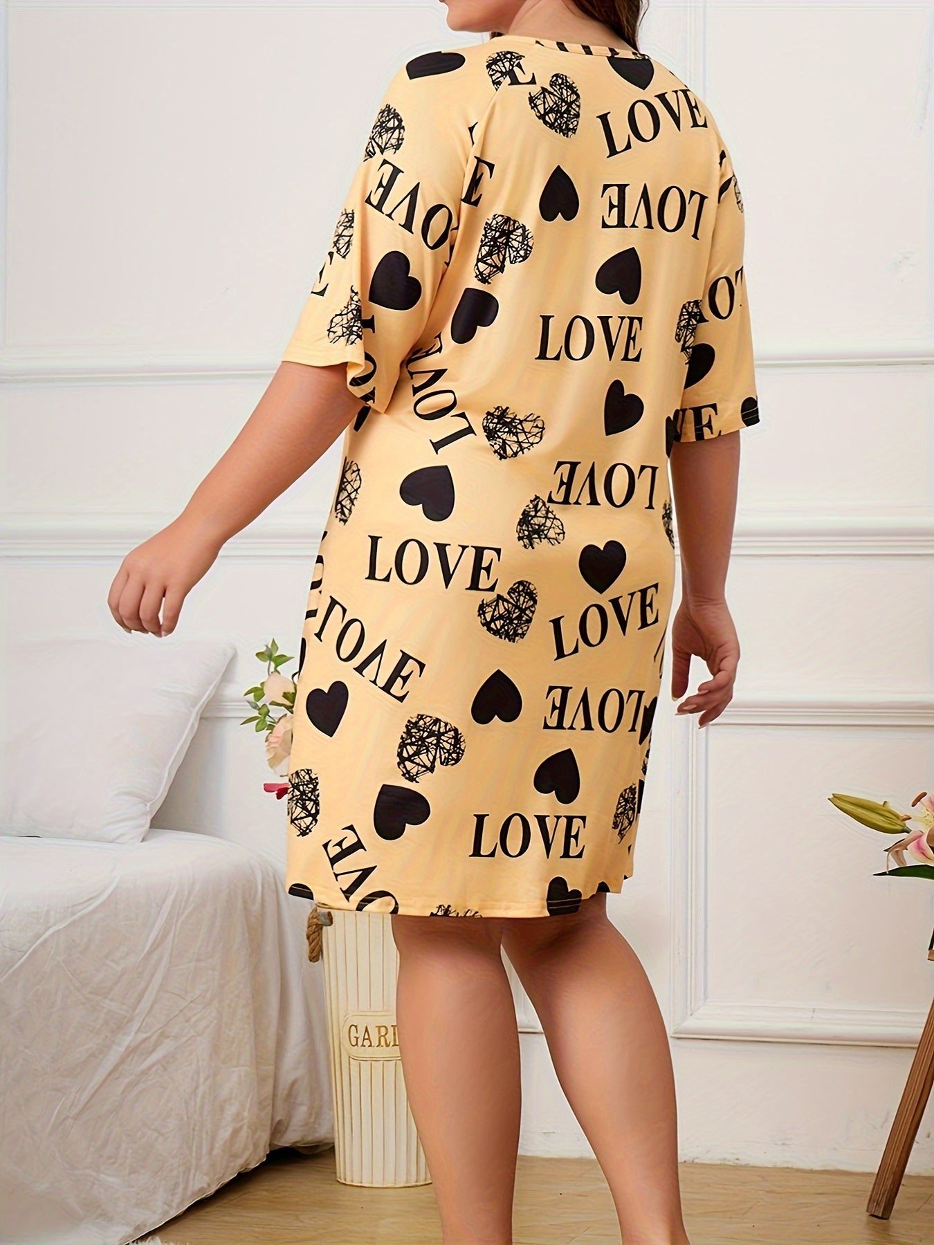  Heart & Letter Print Nightshirt