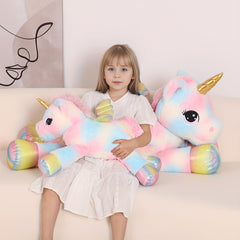 24" Rainbow Unicorn Plush Toy with Iridescent Wings - Perfect Gift for Kids