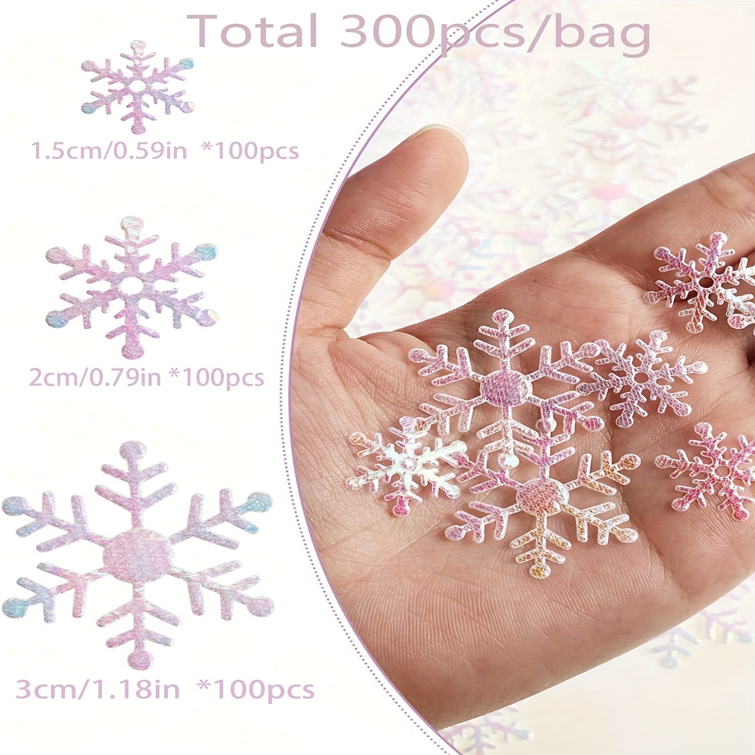 300pcs Snowflake Throwing Confetti Christmas Party Decor